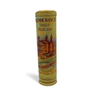 GLENMORANGIE Single Highland 10 Years Old Scotch WHISKY Tin Vintage 12"